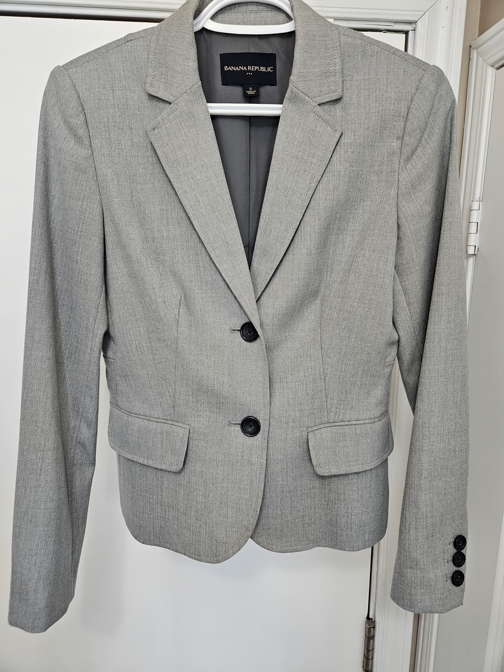 Banana Republic Women's Gray Classic Two-Button Blazer